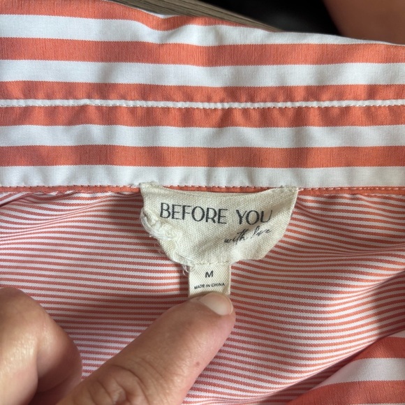 Womens Before You Striped Button Down Shirt - Picture 6 of 8